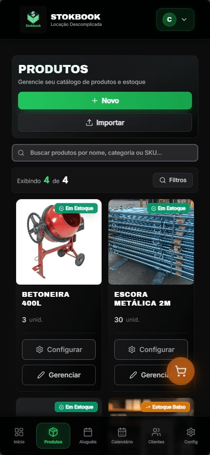 Catálogo de produtos com estoque